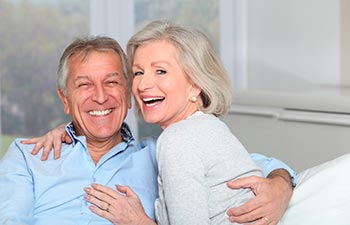 Closeup of happy senior couple